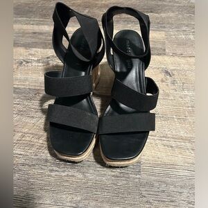 Black Strappy Wedges